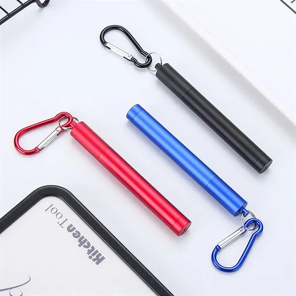 Telescopic Three-section Straw With Storage Sleeve