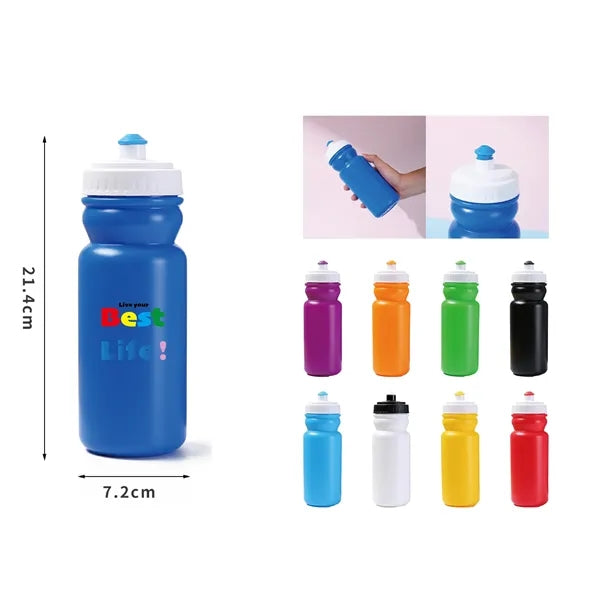Push Cap Plastic Sports Water Bottle