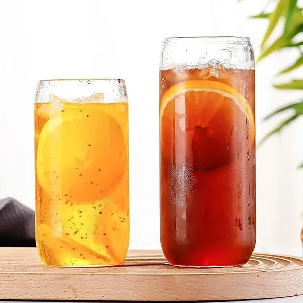 16oz Straw Glass With Bamboo Lid