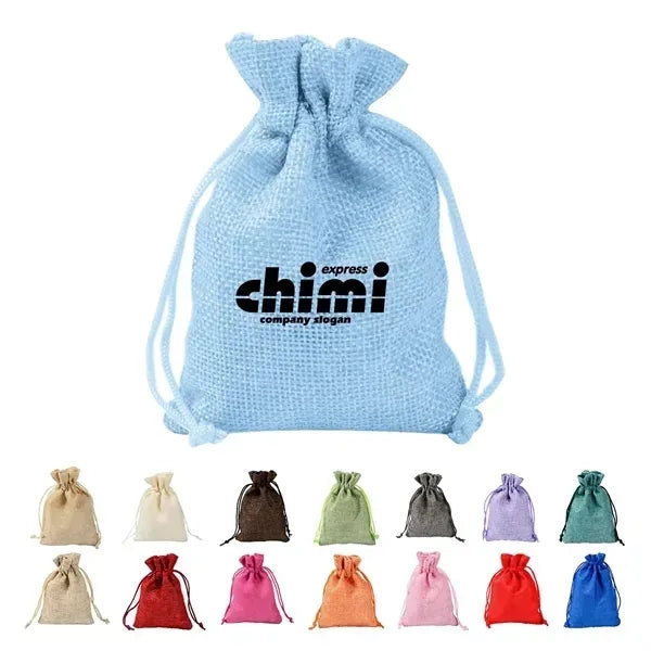 Burlap Gift Drawstring Pouch