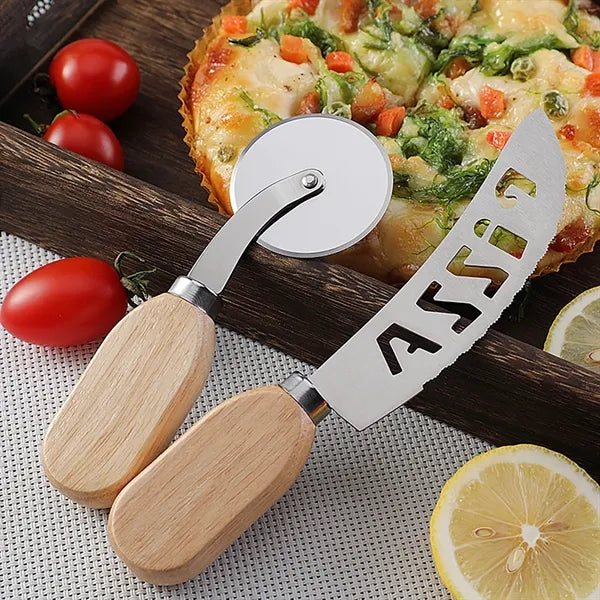 Stainless Steel Pizza Roller Cutter Set