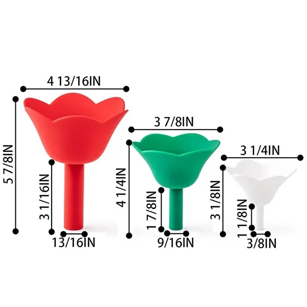Silicone Flower Kitchen Funnel Set of 3
