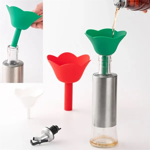 Silicone Flower Kitchen Funnel Set of 3