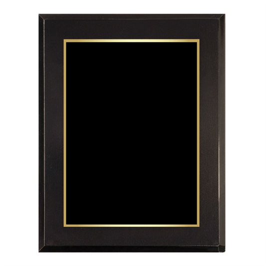 8" x 10" Black Glossy Plaque w/ Engraved Plate & Back Plate