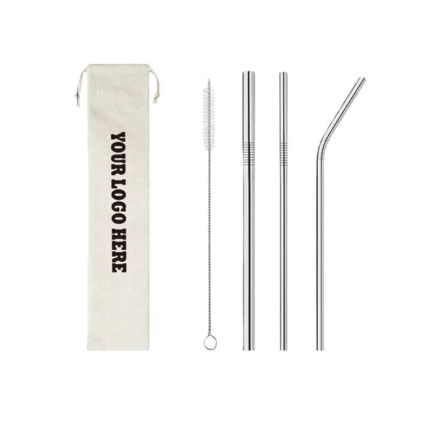 304 Stainless Steel Straws Set with Bag