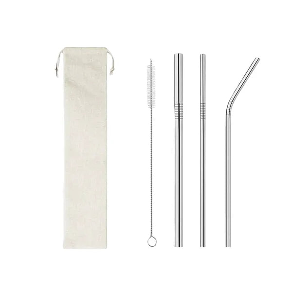 304 Stainless Steel Straws Set with Bag