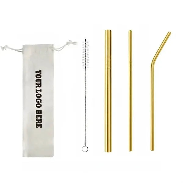 304 Stainless Steel Straws Set with Bag