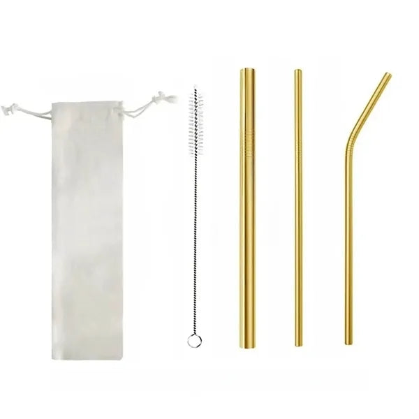 304 Stainless Steel Straws Set with Bag