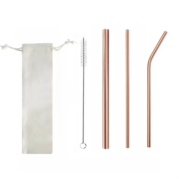 304 Stainless Steel Straws Set with Bag