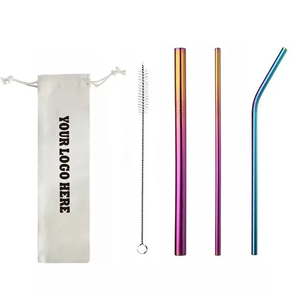 304 Stainless Steel Straws Set with Bag