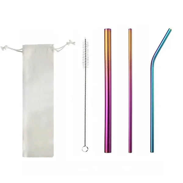 304 Stainless Steel Straws Set with Bag