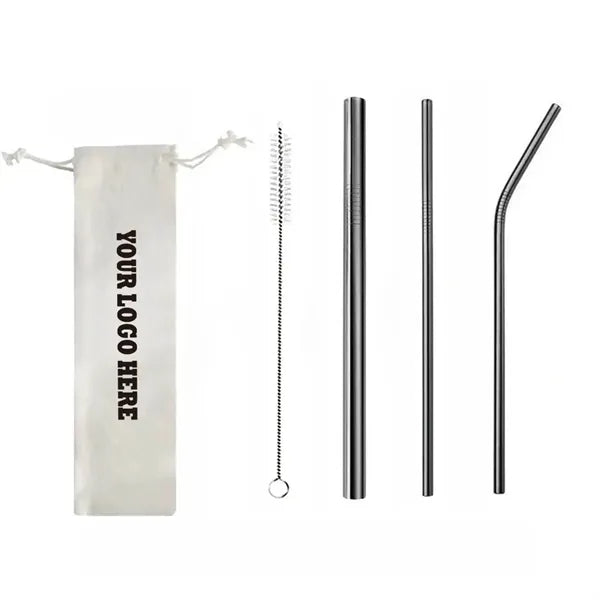 304 Stainless Steel Straws Set with Bag