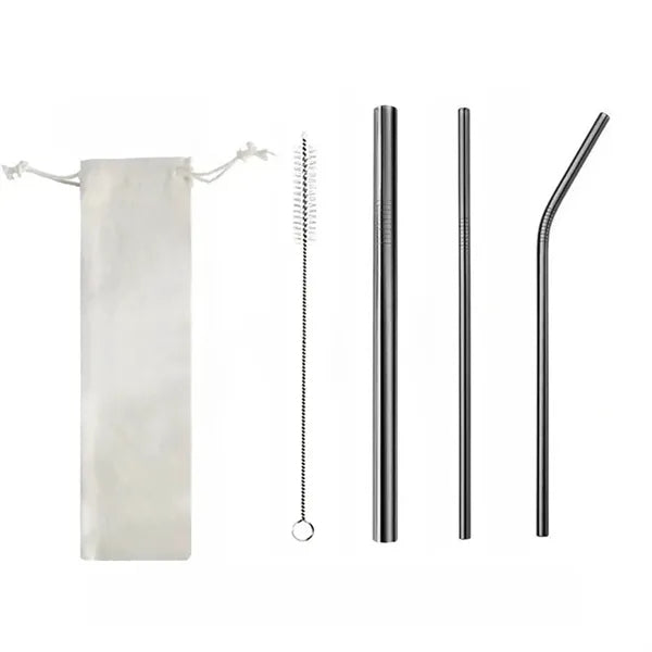 304 Stainless Steel Straws Set with Bag
