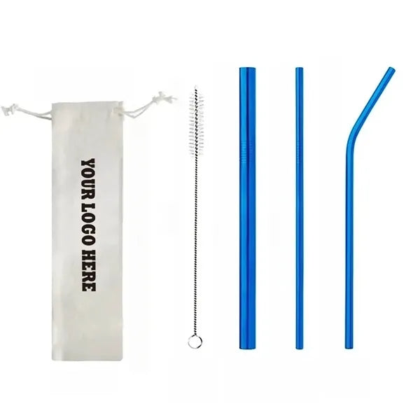 304 Stainless Steel Straws Set with Bag