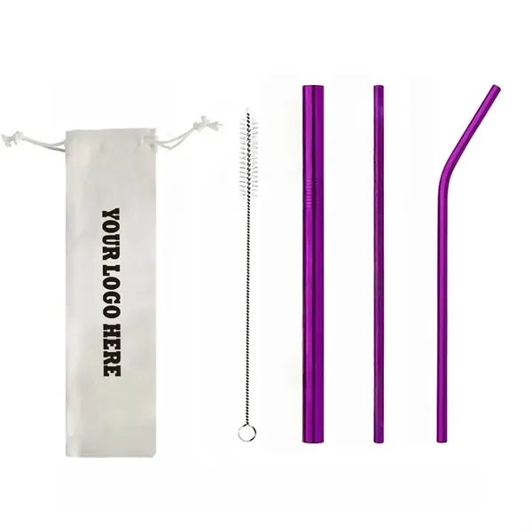 304 Stainless Steel Straws Set with Bag