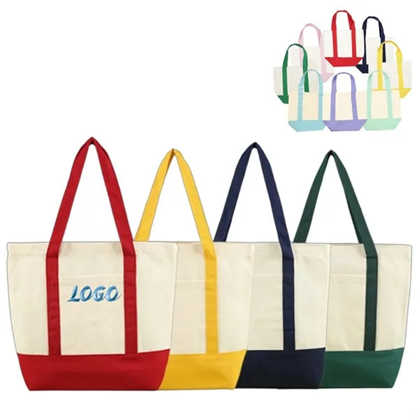 Large Capacity Canvas Tote Bag for Work Travel Shopping
