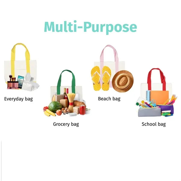 Large Capacity Canvas Tote Bag for Work Travel Shopping