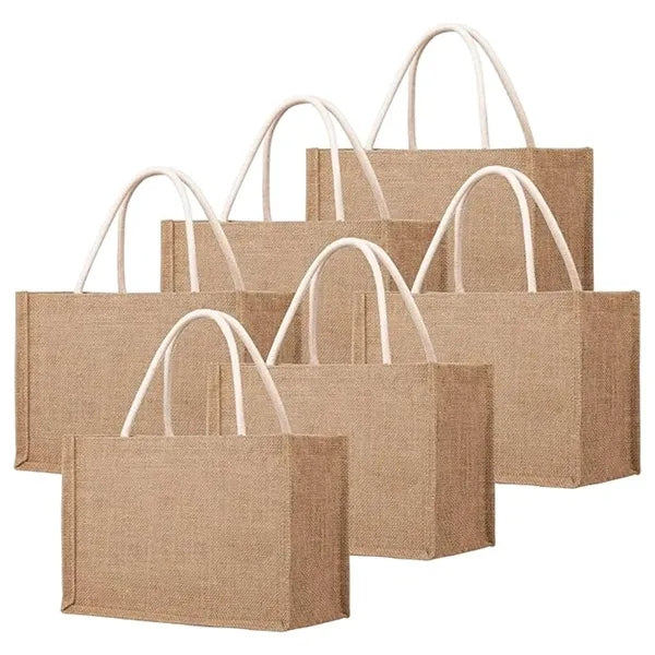 Large Capacity Jute Tote Bag for Work Travel Shopping