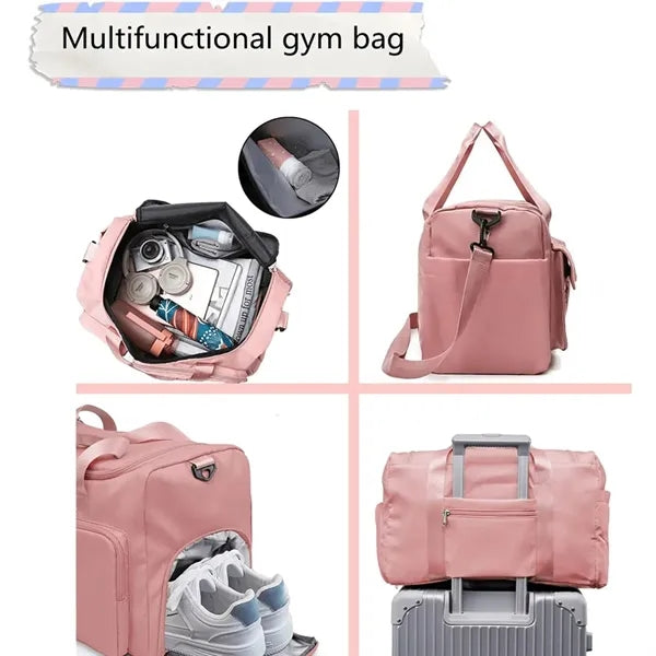 Large Sports Gym Tote Bag with Shoe Compartment Dry Wet