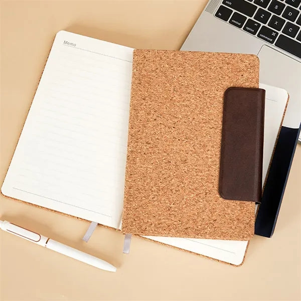 A5 Magnetic Cork Notebook with Custom Logo