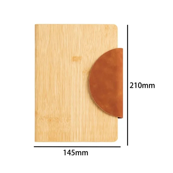 A5 Bamboo Notebook with PU Half Cover