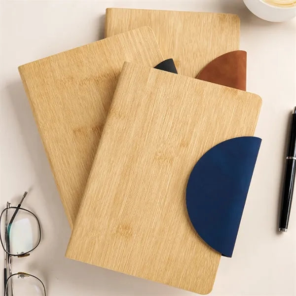 A5 Bamboo Notebook with PU Half Cover