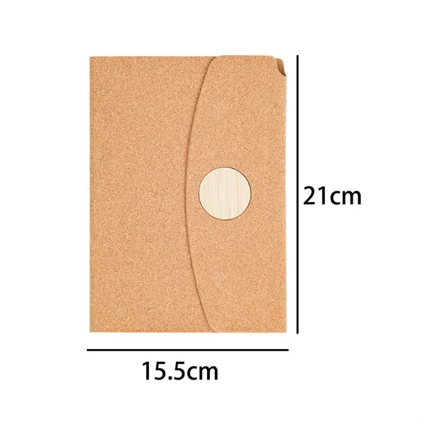 A5 Cork Notebook with Bamboo Inlay Cover