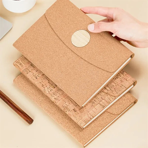 A5 Cork Notebook with Bamboo Inlay Cover