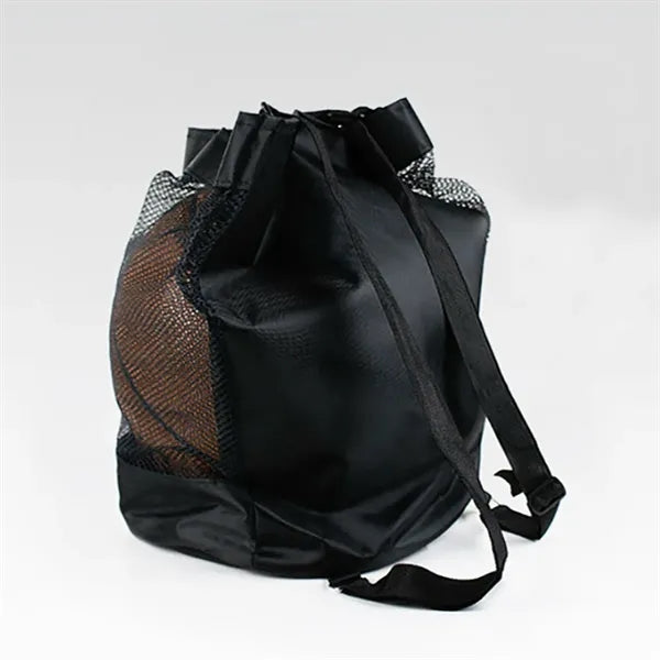 Basketball Drawstring Backpack with Ball Compartment