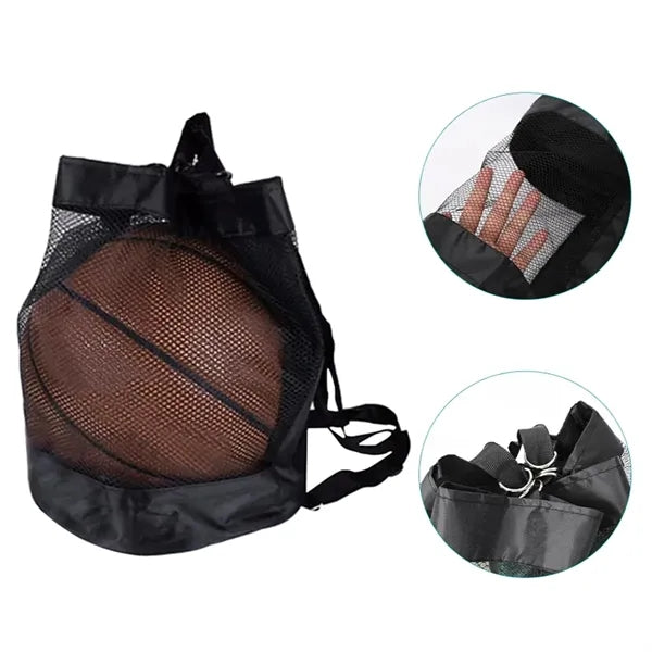 Basketball Drawstring Backpack with Ball Compartment