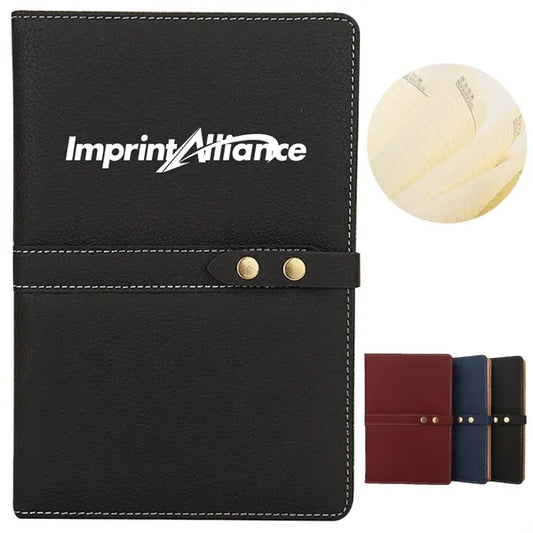 A5 PU Leather Notebook with Strap Closure for Office