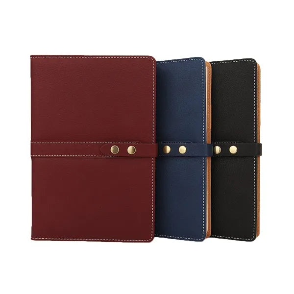A5 PU Leather Notebook with Strap Closure for Office