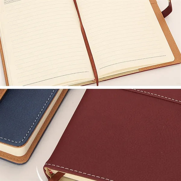A5 PU Leather Notebook with Strap Closure for Office