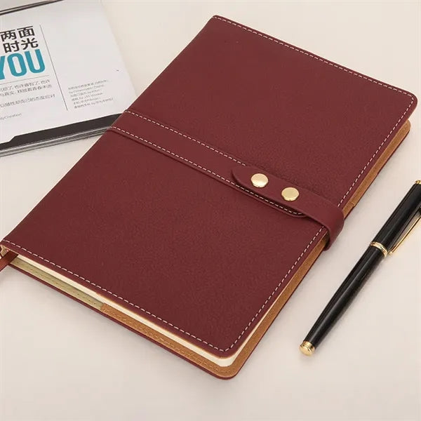 A5 PU Leather Notebook with Strap Closure for Office