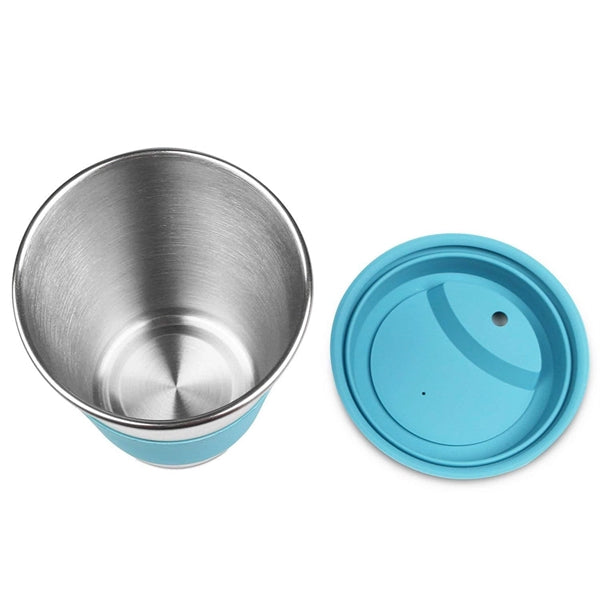 Stainless Steel Cup with Silicone Lid and Sleeve