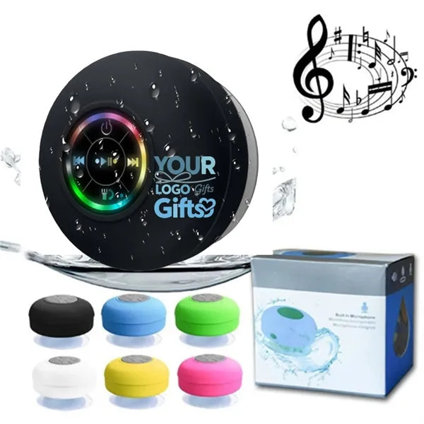 IPX4 Waterproof Bathroom Bluetooth Speaker with LED Light
