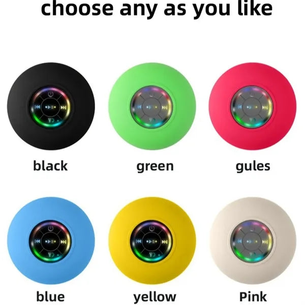 IPX4 Waterproof Bathroom Bluetooth Speaker with LED Light