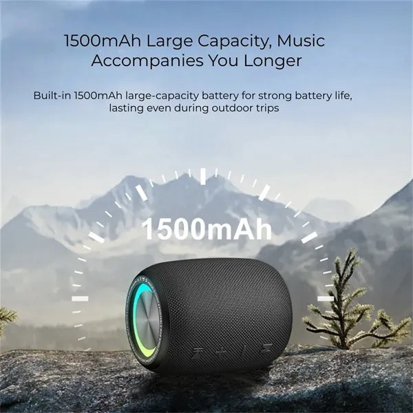 Portable Bluetooth Speaker IPX6 Waterproof 1500mAh RGB Light
