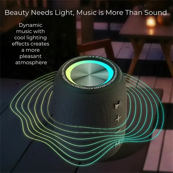 Portable Bluetooth Speaker IPX6 Waterproof 1500mAh RGB Light