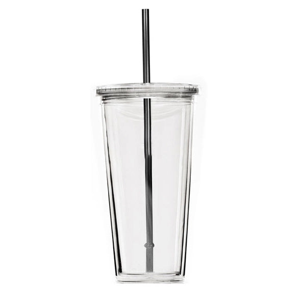 24 oz. Travel Double Wall Acrylic Cup w/ lid and straw