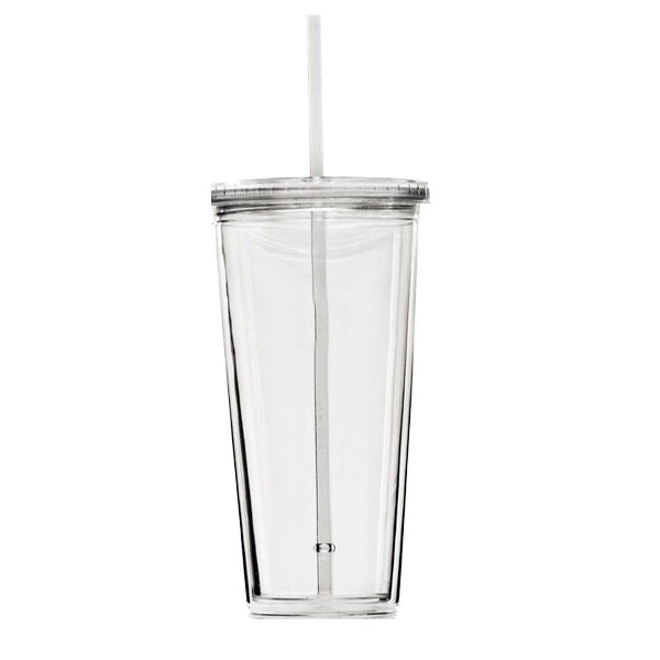 24 oz. Travel Double Wall Acrylic Cup w/ lid and straw