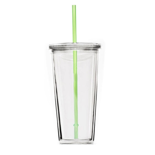 24 oz. Travel Double Wall Acrylic Cup w/ lid and straw