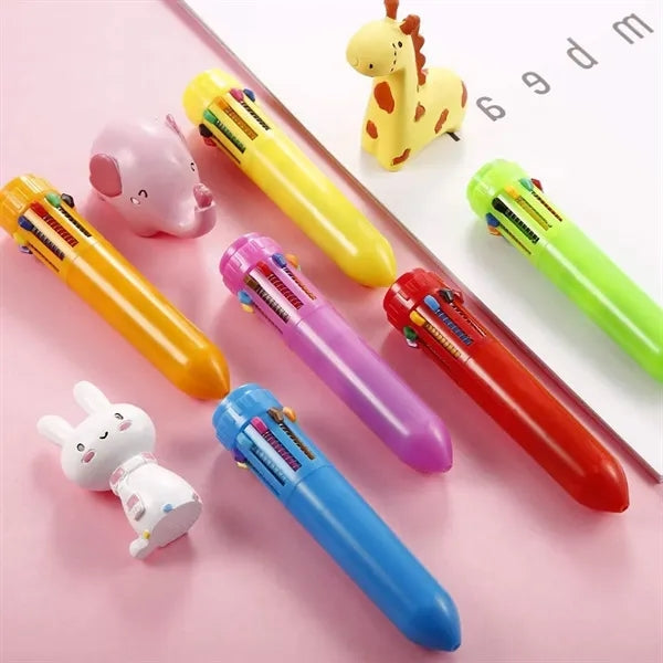 Multicolor Ballpoint Christmas Shuttle Pens Retractable