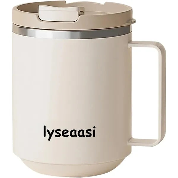 Stainless Steel Coffee Mug With Lid & Handle
