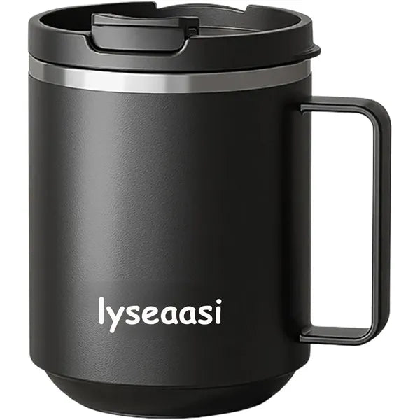 Stainless Steel Coffee Mug With Lid & Handle