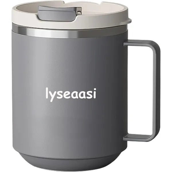 Stainless Steel Coffee Mug With Lid & Handle
