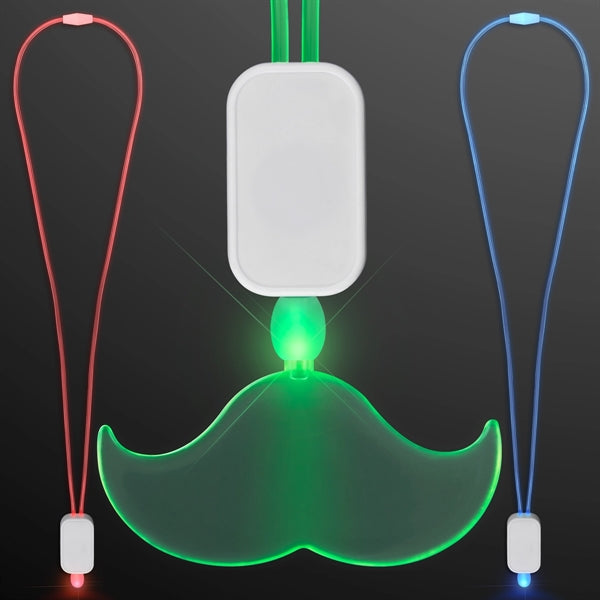 LED Lanyard with Acrylic Mustache Pendant