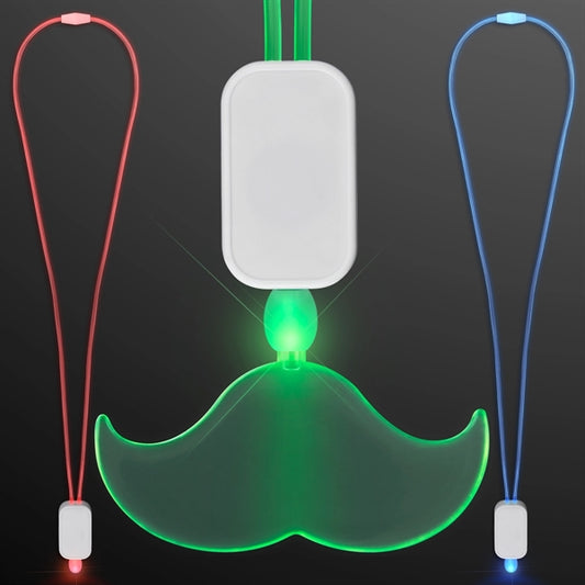 LED Lanyard with Acrylic Mustache Pendant