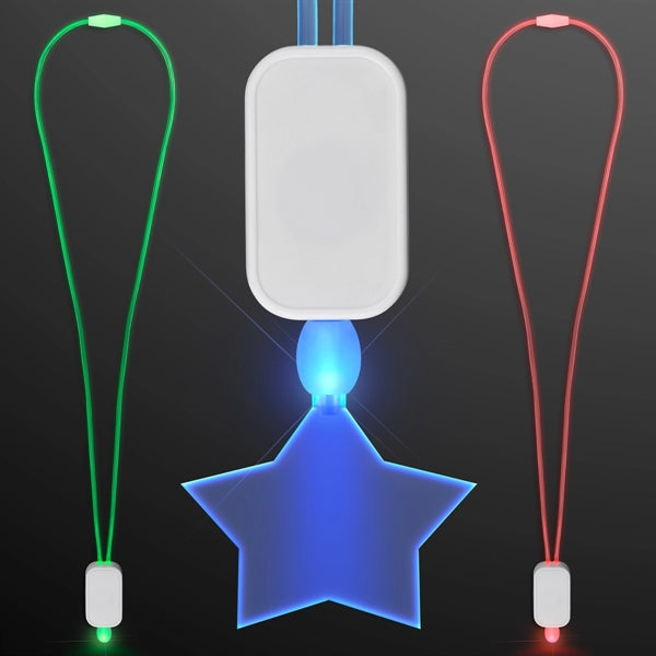 LED Neon Lanyard with Acrylic Star Pendant
