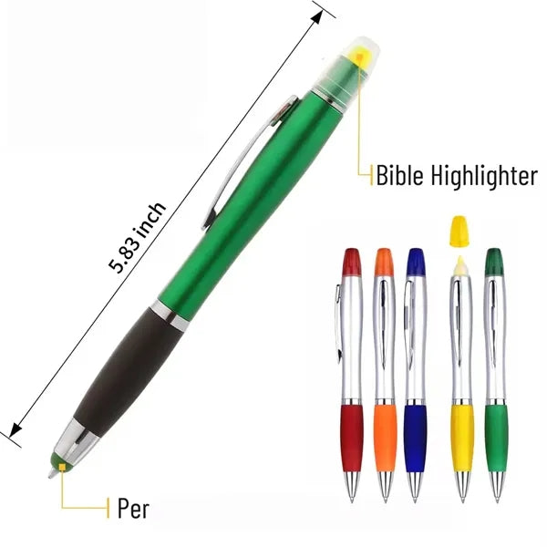 Highlighter Colorful Barrels Yellow Highlighters Black Pens